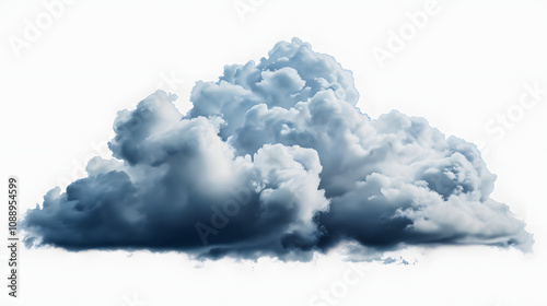 isolated cutout of a cloud on a with a white accent, photo, png