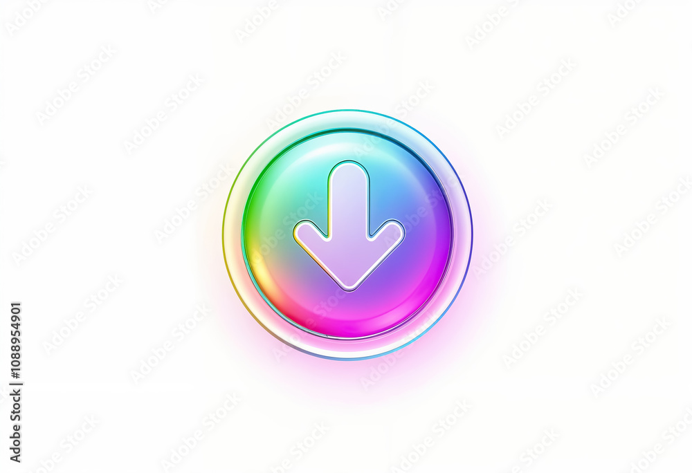neon download icon glowing multicolor vibrant design technology symbol modern interface design digital content transfer user-friendly experience isolated on white background neon download icon glowing multicolor vibrant design technology symbol modern interface design digital content transfer user-friendly experience isolated on white background