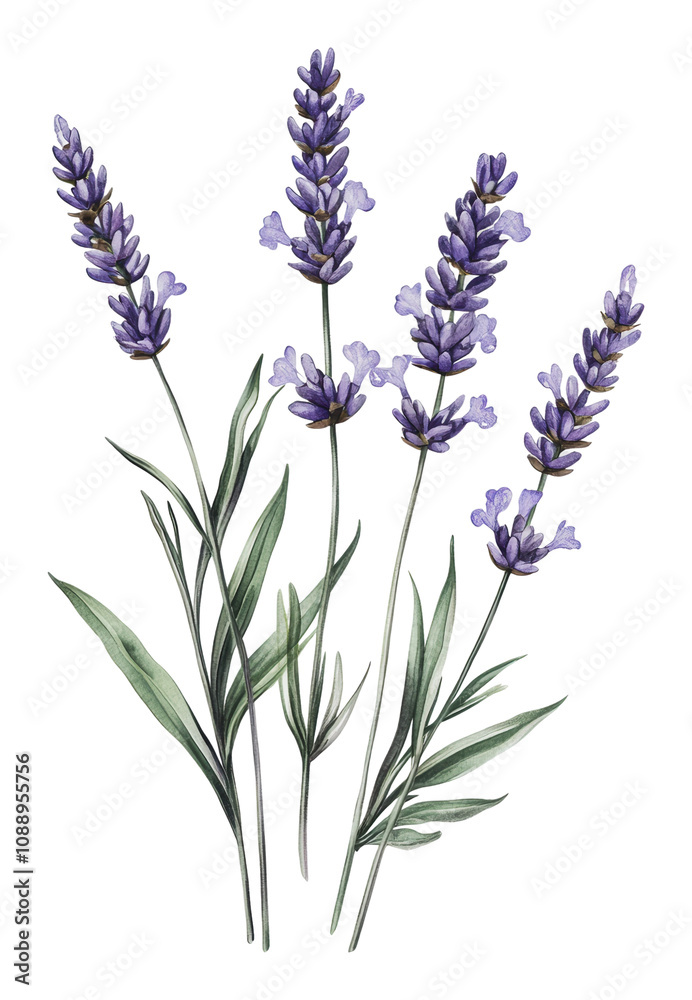 Fototapeta premium PNG Beautiful lavender flowers blooming in a garden