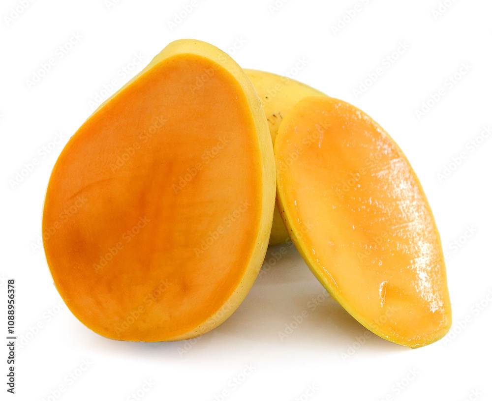 Mango fruit (Mangifera) isolated on white background
Mango fruit (Mangifera) isolated on white background