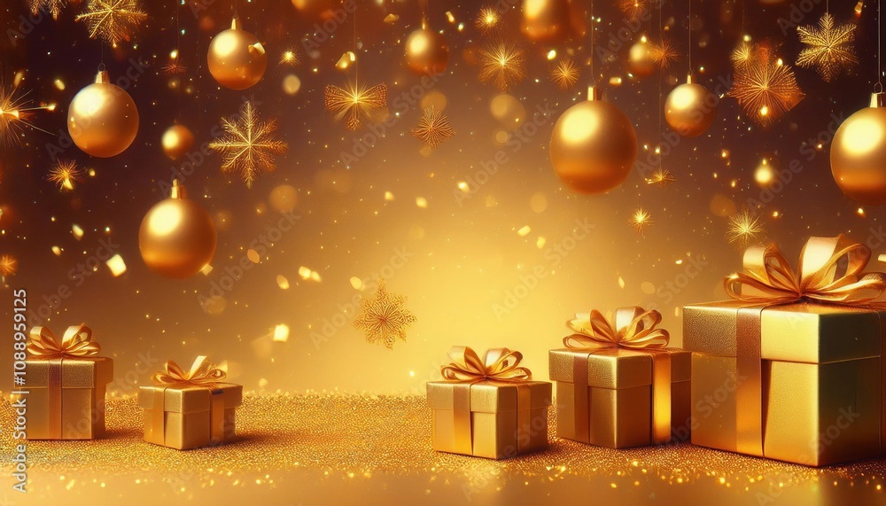 Golden Christmas Decorations and Gifts Golden Christmas Decorations and Gifts
