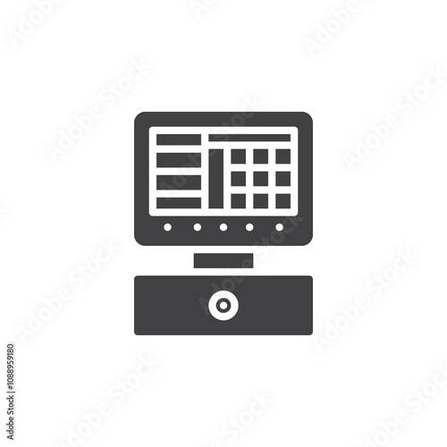 Cash register machine vector icon