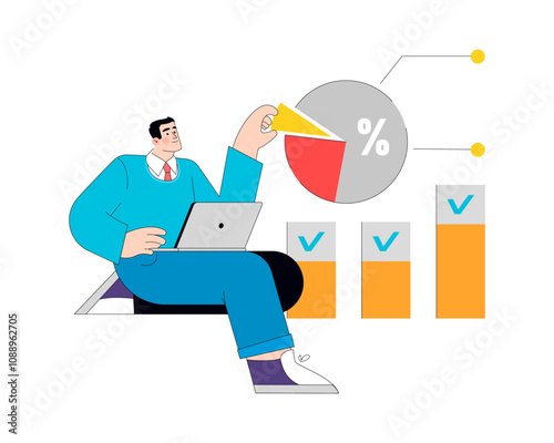 Business man. Flat Vector Illustration