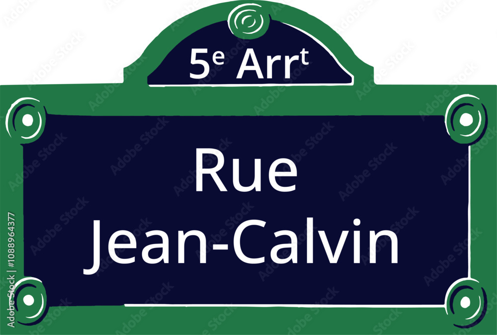 Obraz premium 0816_5e Arrt, Elegant Parisian Street Sign