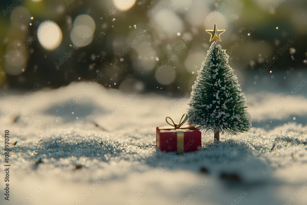 Decorated Christmas tree on green night background. Happy Holidays. Leave space for text. Decorated Christmas tree on green night background. Happy Holidays. Leave space for text.