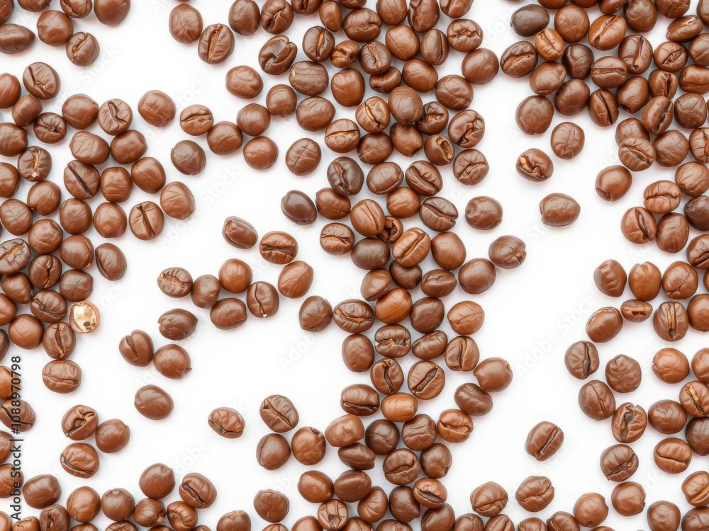 3d render of perfectly aligned rows of roasted coffee beans on white background, texture, aromatic, coffee beans 3d render of perfectly aligned rows of roasted coffee beans on white background, texture, aromatic, coffee beans