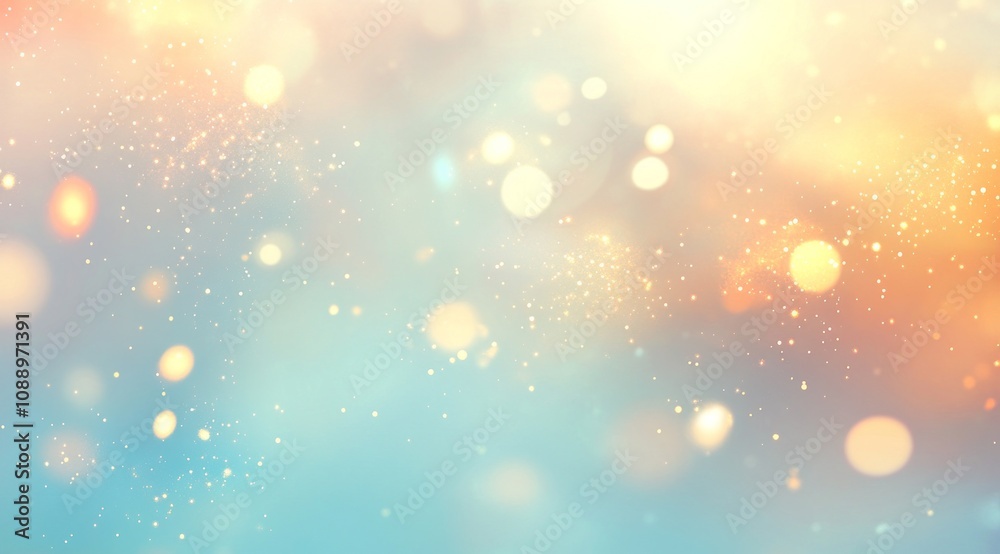 Festive background with glittering particles and bokeh lights creating a magical, dreamy atmosphere, perfect for celebrations and special occasions Festive background with glittering particles and bokeh lights creating a magical, dreamy atmosphere, perfect for celebrations and special occasions