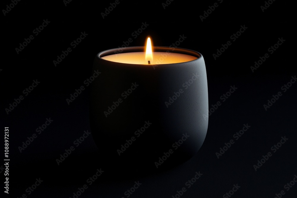Luxury Candle with Delicate Flame in Dark Setting: Beautifully lit candle with soft, warm light, creating a sense of tranquility and relaxation. Luxury Candle with Delicate Flame in Dark Setting: Beautifully lit candle with soft, warm light, creating a sense of tranquility and relaxation.