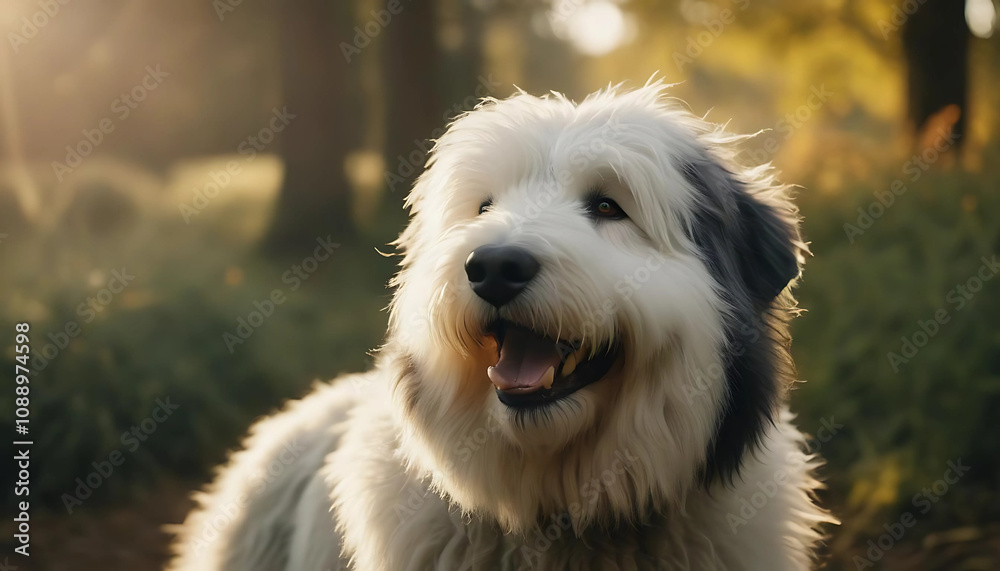 Old English Sheepdog dog portrait Old English Sheepdog dog portrait