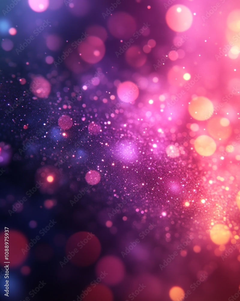 Abstract background with sparkling bokeh lights in pink and purple hues, evoking a festive and celebratory atmosphere Abstract background with sparkling bokeh lights in pink and purple hues, evoking a festive and celebratory atmosphere