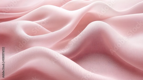 Soft pink fabric draping elegantly, showcasing texture and flow.