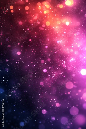 Pink, purple, and orange bokeh lights and particles create a dreamy, festive atmosphere, perfect for celebrations and special occasions