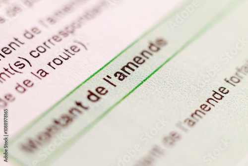 Montant de l'amende sur avis de contravention