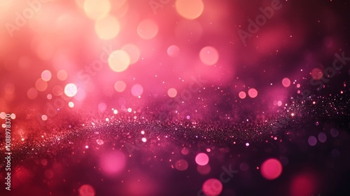Abstract pink and purple bokeh lights background with sparkling glitter, perfect for christmas, valentine's day, or any festive occasion