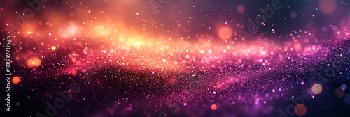 Abstract background with glittering particles forming a wavy pattern on a colorful gradient, perfect for festive designs and celebratory projects