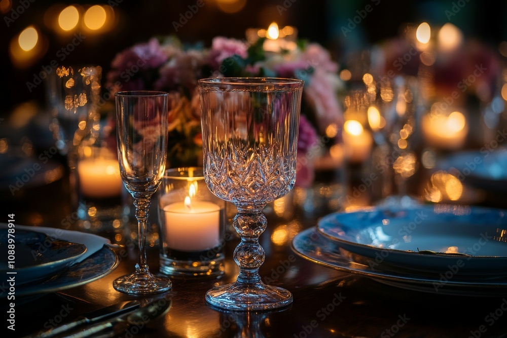 Elegant table setting for a formal dinner. Generative A Elegant table setting for a formal dinner. Generative A