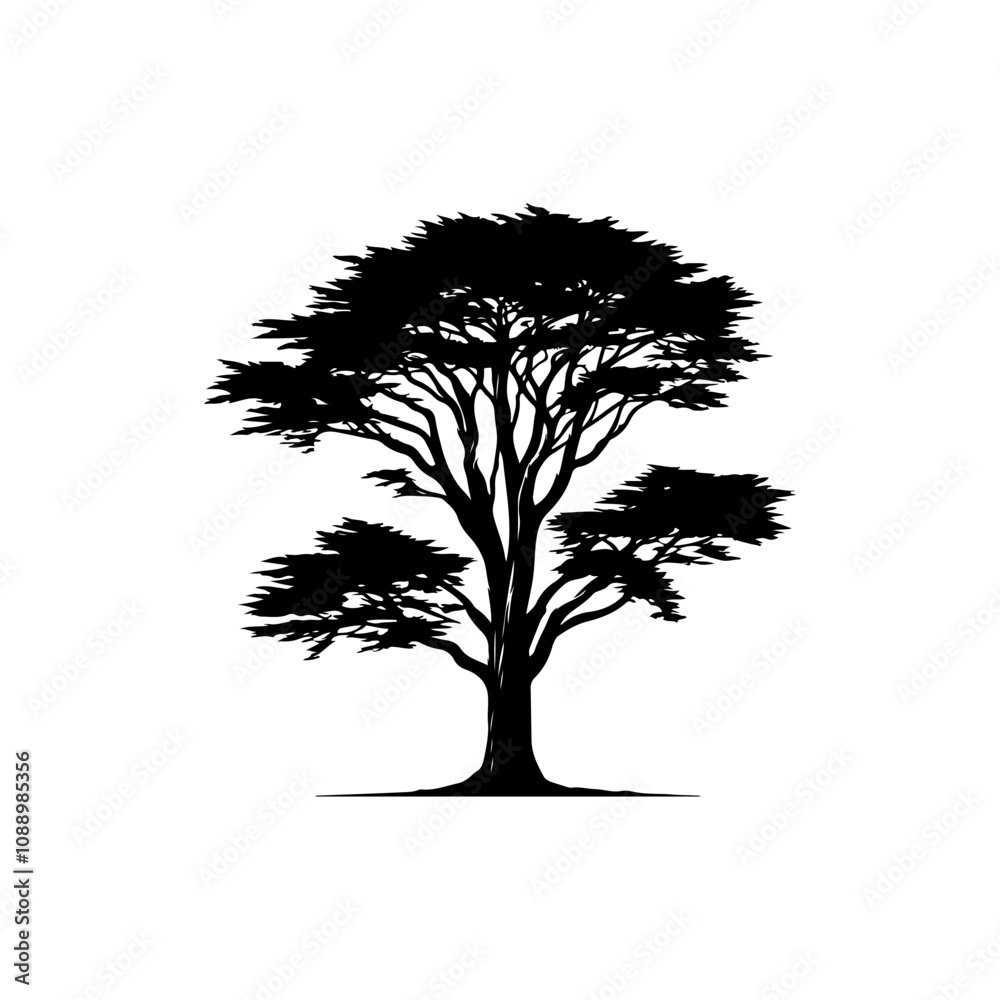 Obraz premium Cypress Tree Silhouette Vector