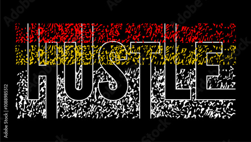 hustle typography design vector for print t shirt