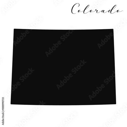 Colorado state isolated black silhouette vector map 