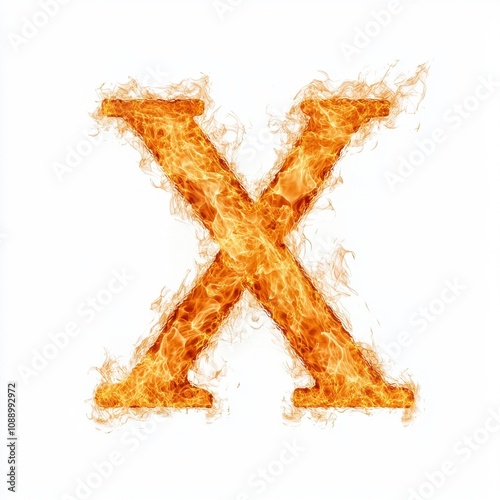 A fiery letter "X" created with flames, symbolizing energy and intensity.