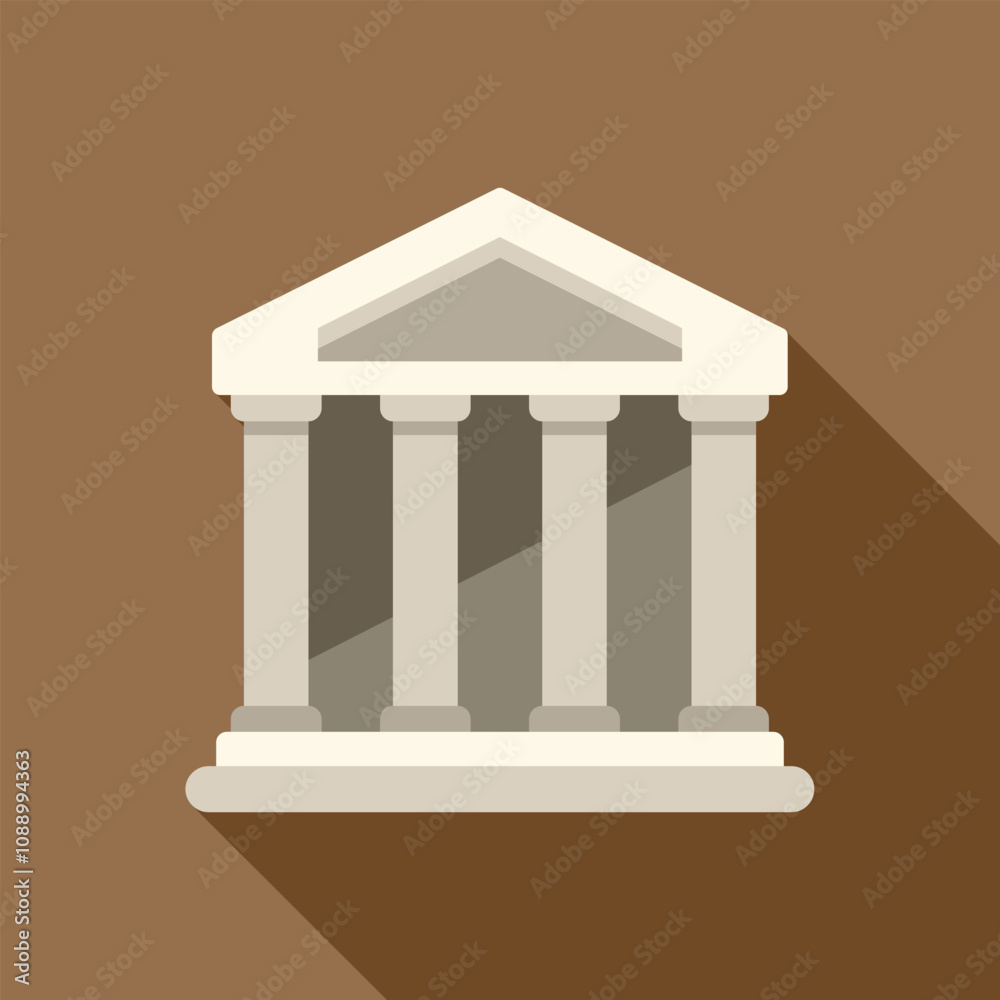 Courthouse building with columns and triangular roof, symbolizing justice, law, and government authority Courthouse building with columns and triangular roof, symbolizing justice, law, and government authority