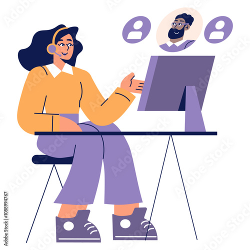 Businesswoman. Flat Vector Illustration