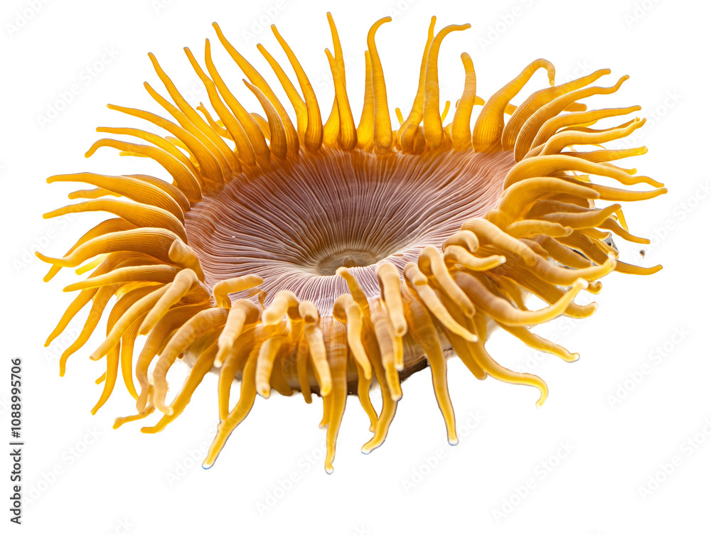 a close up of an orange sea anemone a close up of an orange sea anemone