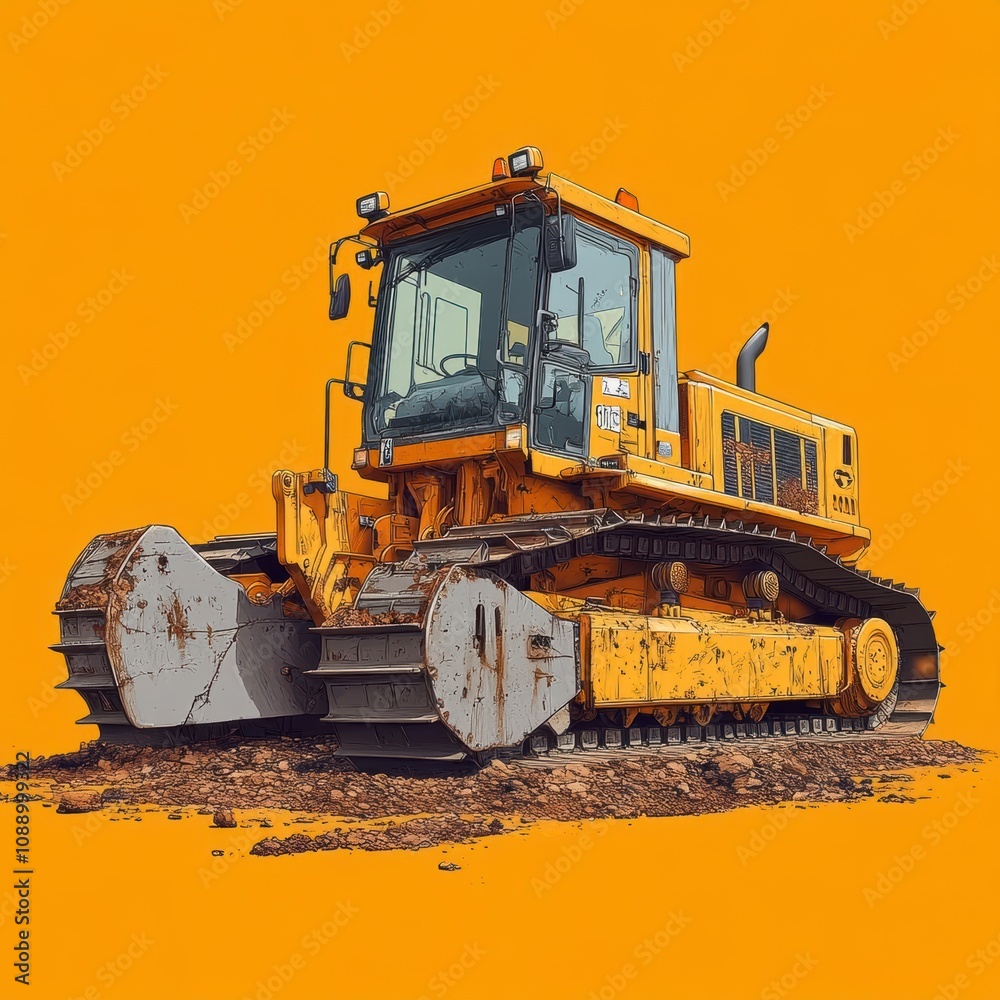 Heavy Duty Crawler Tractor Illustration Heavy Duty Crawler Tractor Illustration
