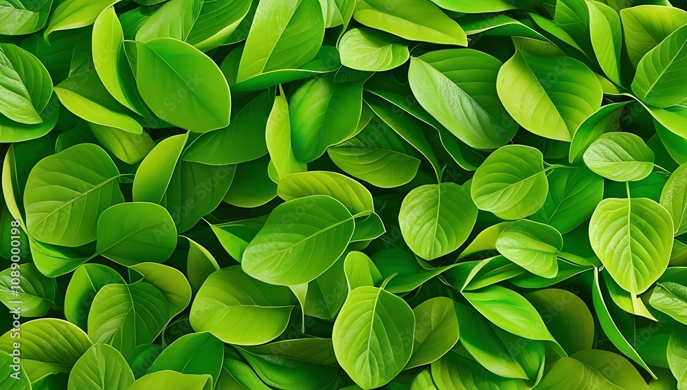 Lush Green Leaves Vibrant Natural Background