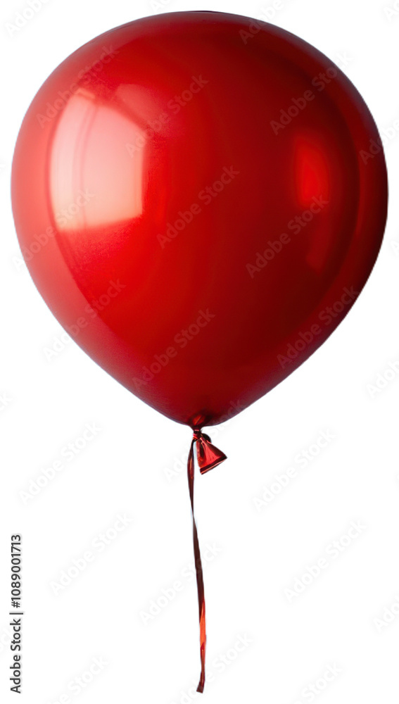 Single Red Balloon Floating Against a Plain Wall Single Red Balloon Floating Against a Plain Wall