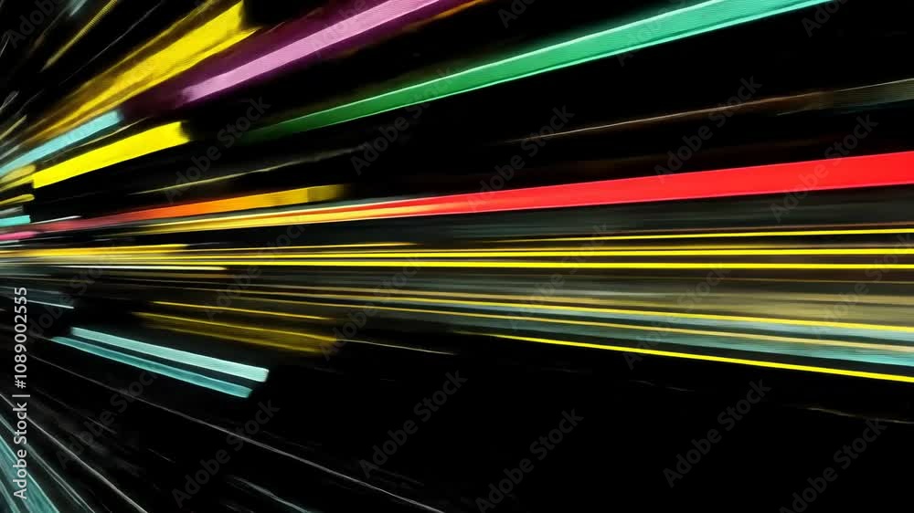 Colorful Energy Wave Motion Design with Bright Rainbow Lines on Black Background Colorful Energy Wave Motion Design with Bright Rainbow Lines on Black Background