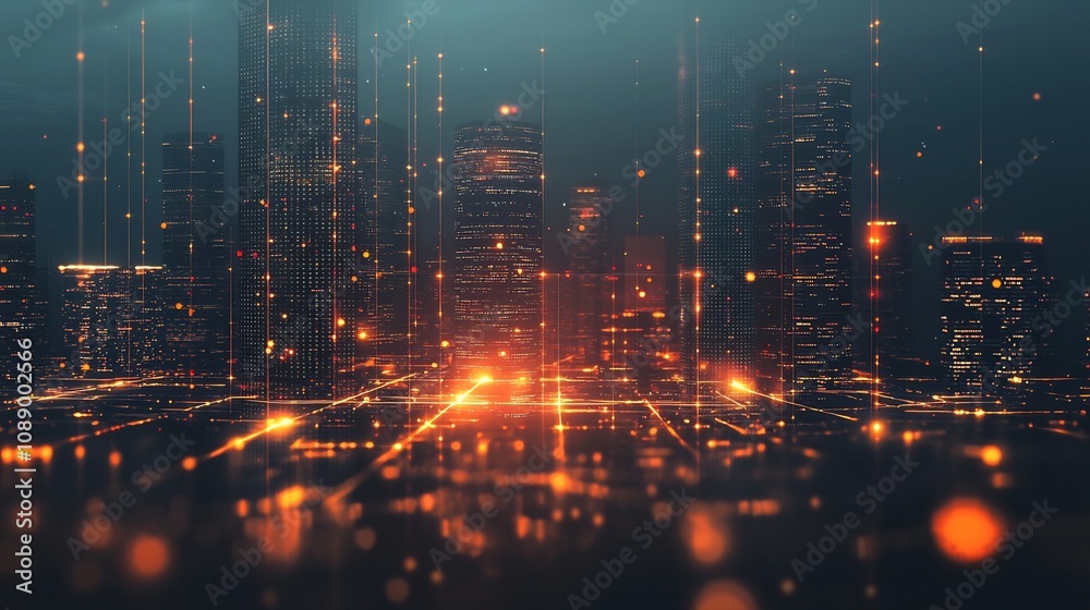 Futuristic Corporate Campus with Glowing Pathways Symbolizing Innovation and Futuristic Corporate Campus with Glowing Pathways Symbolizing Innovation and