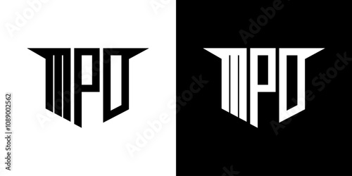 MPD letter logo design with white background in illustrator, vector logo modern alphabet font overlap style, calligraphy designs for logo, Poster, Invitation, etc.