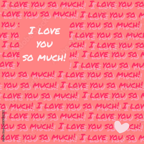 Postcard, Declaration of love. Valentine's Day, Inscriptions. I love you very much