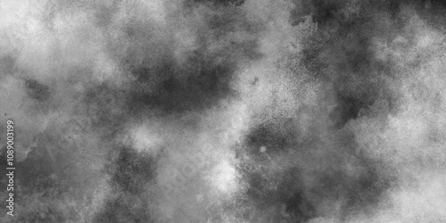 abstract Gray grunge background on watercolor paper texture, Surface with abstract watercolor paint, abstract powder water spray on black  and white background.