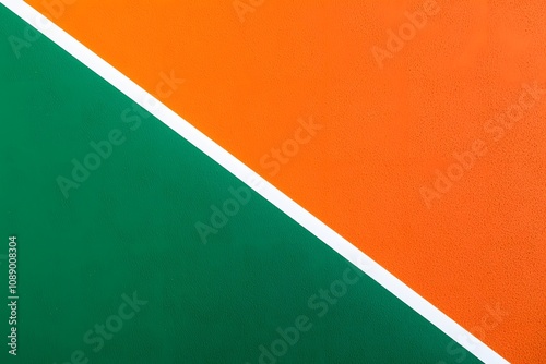 Corner Lines of an Orange and Green Tennis Court – A Vibrant and Dynamic Perspective of a Sporty Setting