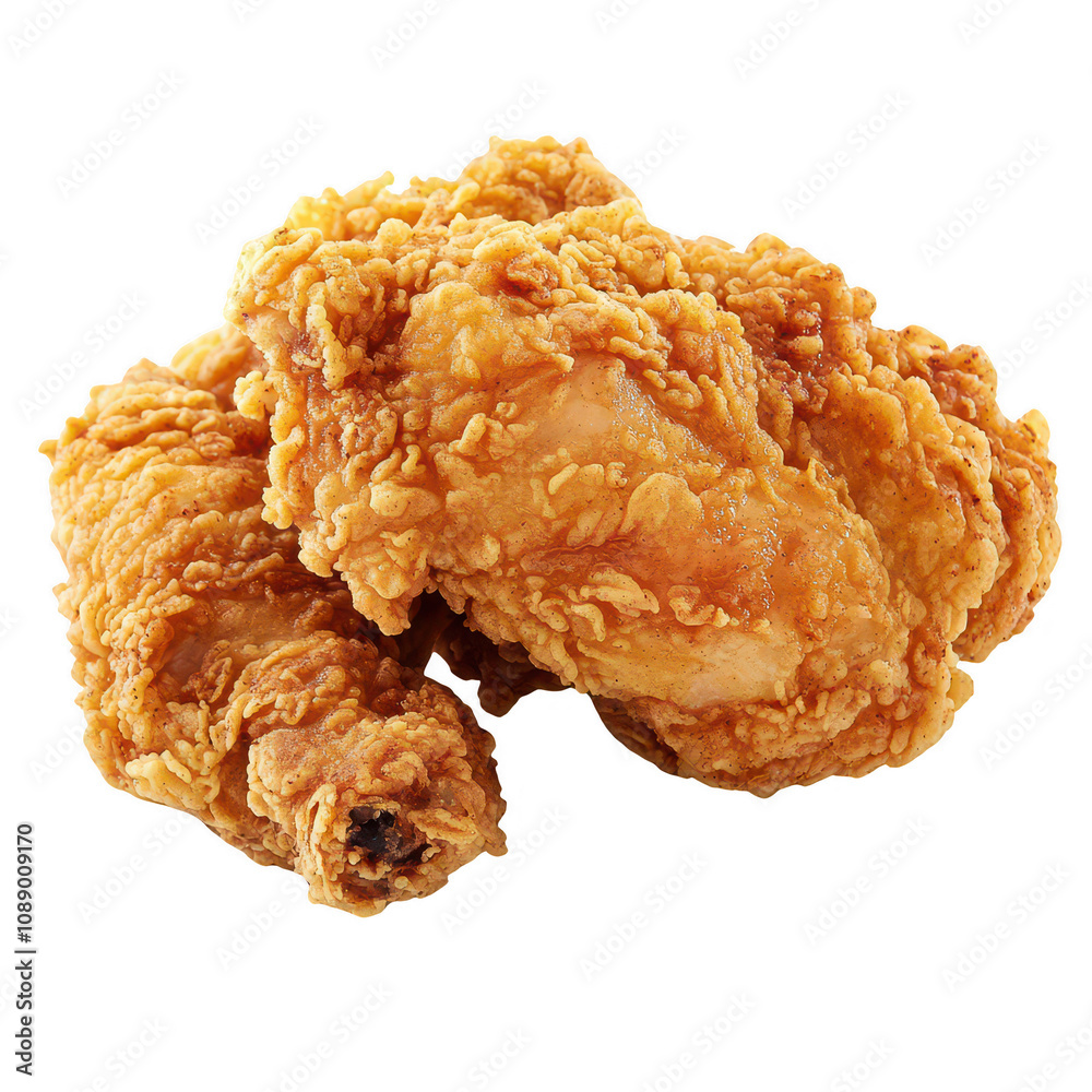 Crispy golden fried chicken wings ready to enjoy for a delicious meal., isolated on a transparent background. Crispy golden fried chicken wings ready to enjoy for a delicious meal., isolated on a transparent background.