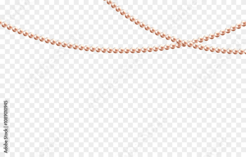 Vector pearl beads png. Luxurious necklaces made of pink pearls. Strings of pearls png.