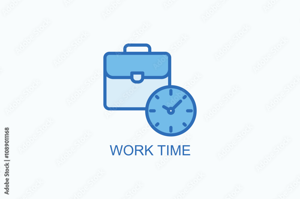 Work Time Vector Icon Or Logo Illustration Work Time Vector Icon Or Logo Illustration
