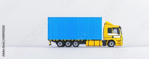 Box flat design side view delivery and logistics theme 3D render photo