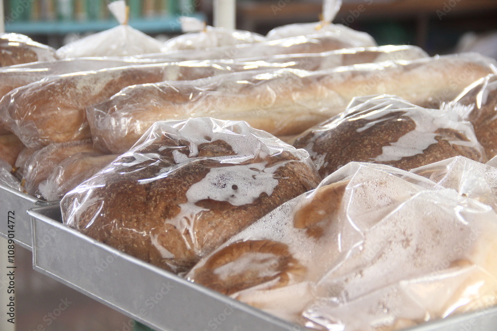 fresh steamy bread in plastic fresh steamy bread in plastic