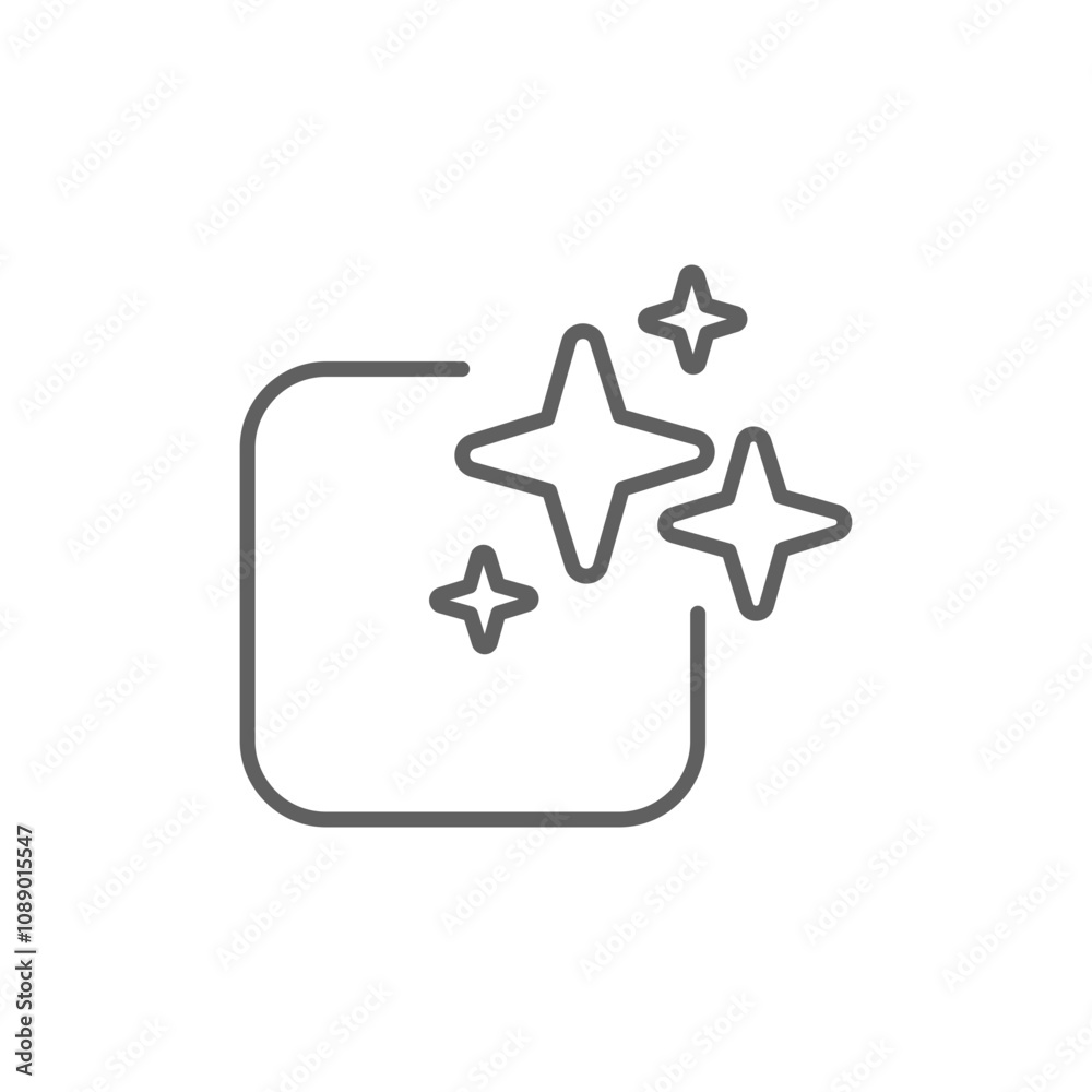 Ai generated icon. Simple outline style. AI star and square, artificial intelligence, computer help assistant, technology concept. Thin line symbol. Vector illustration isolated. Editable stroke. Ai generated icon. Simple outline style. AI star and square, artificial intelligence, computer help assistant, technology concept. Thin line symbol. Vector illustration isolated. Editable stroke.