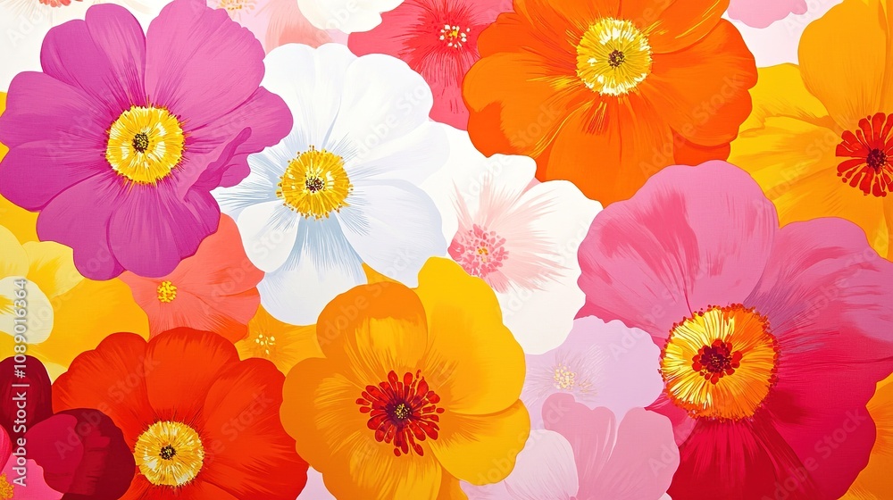 custom made wallpaper toronto digitalVibrant floral explosion art exhibition abstract artwork indoor gallery close-up contemporary aesthetics