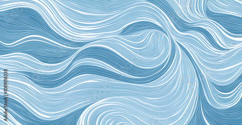 A blue and white wave pattern