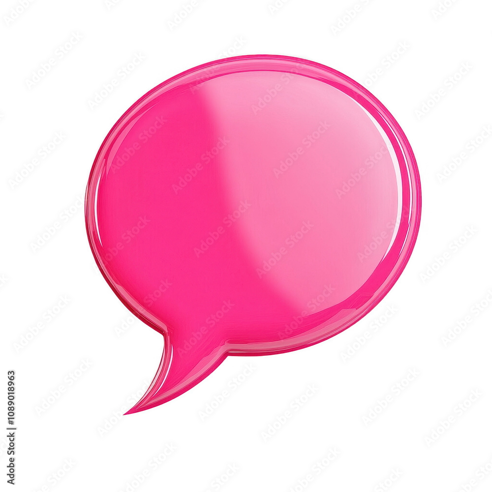 Glossy pink speech bubble isolated on a transparent background for creative designs., isolated on a transparent background. Glossy pink speech bubble isolated on a transparent background for creative designs., isolated on a transparent background.