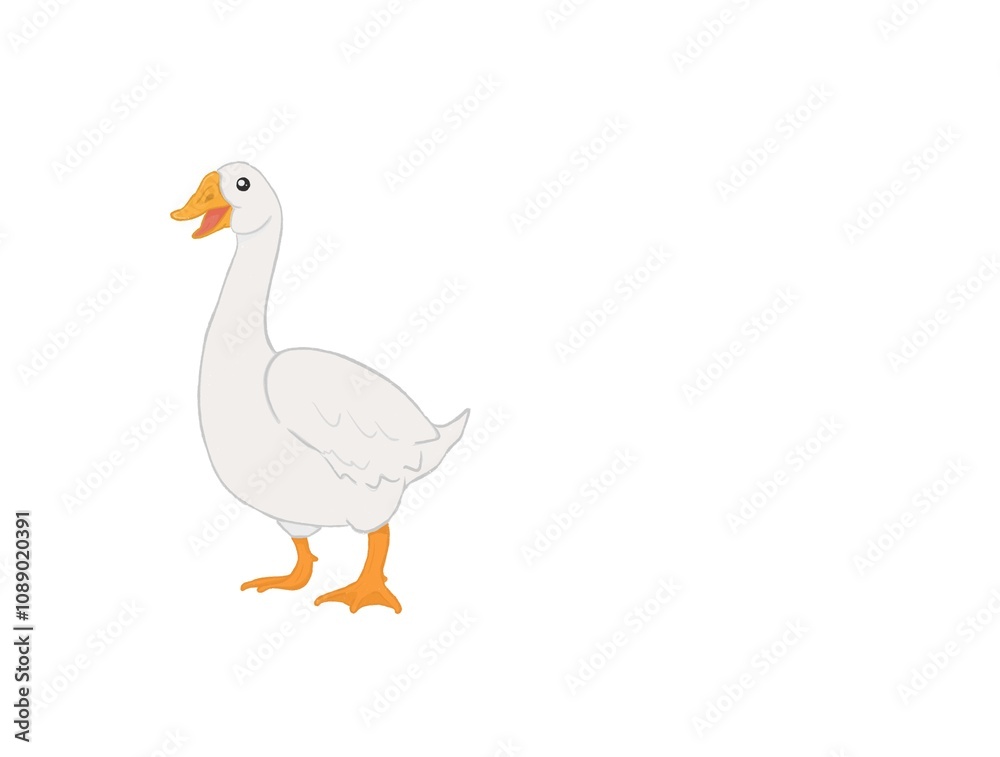 Isolated illustration of cute goose Isolated illustration of cute goose