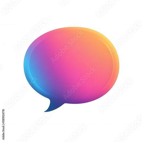 A colorful speech bubble design, ideal for communication visuals and digital art.