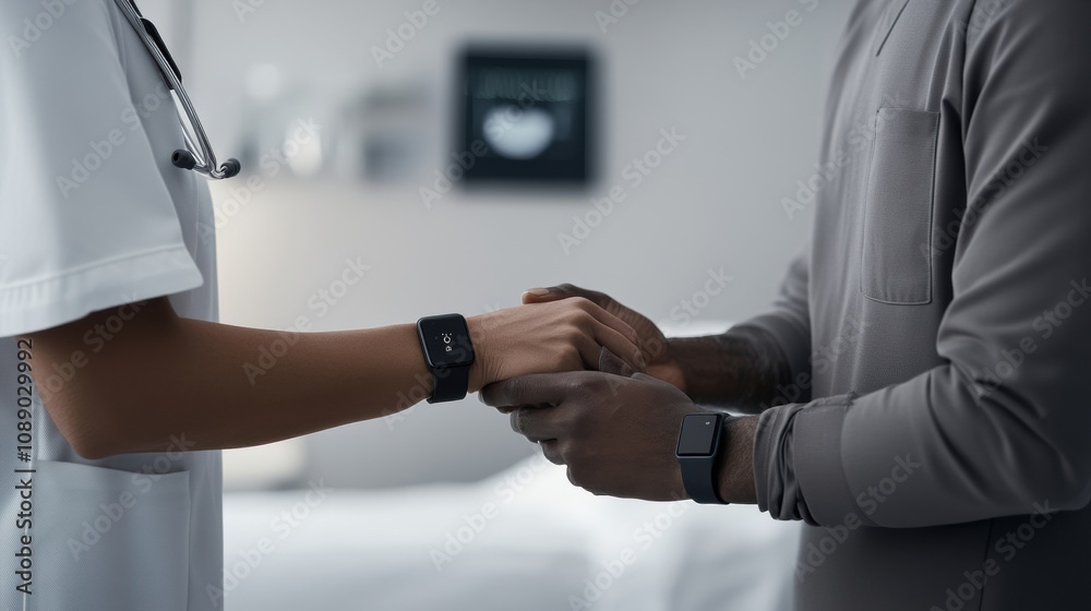 Fototapeta premium Wearable technology for health monitoring in medical setting