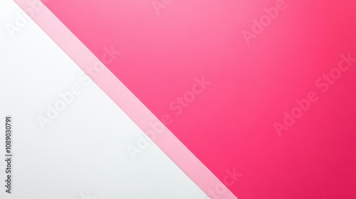 Abstract Geometric Composition with Pink and White