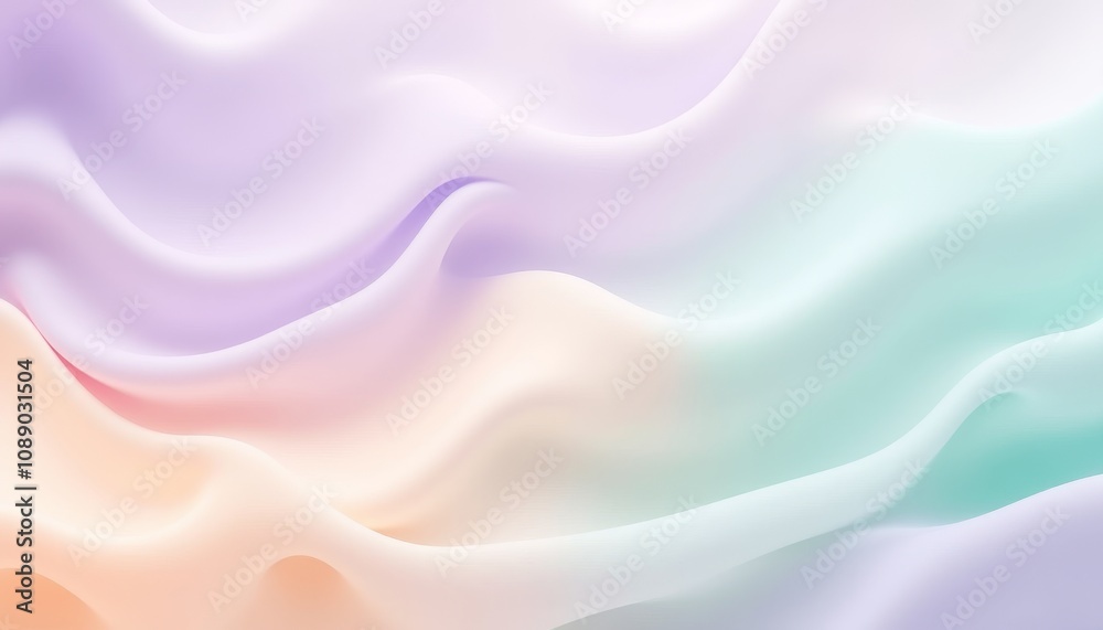 Obraz premium Swirling abstract patterns in soft pastel colors for modern design